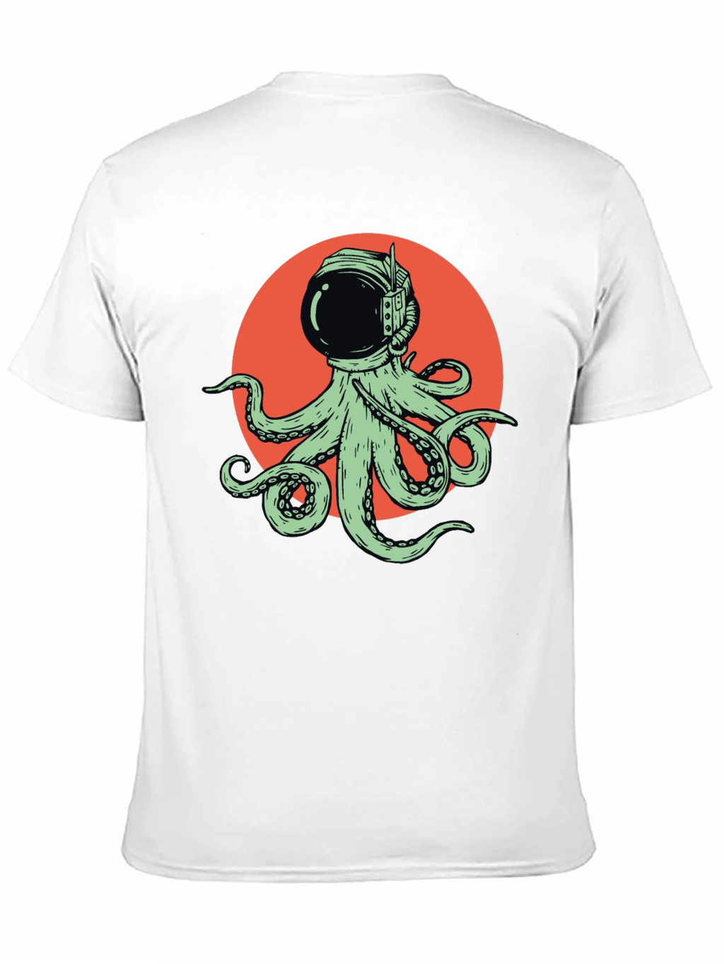 Octopus Astronaut Graphic Tee - Black Cotton T-Shirt