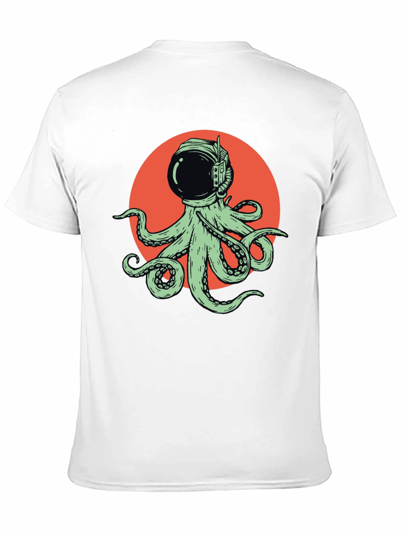 Octopus Astronaut Graphic Tee - Black Cotton T-Shirt