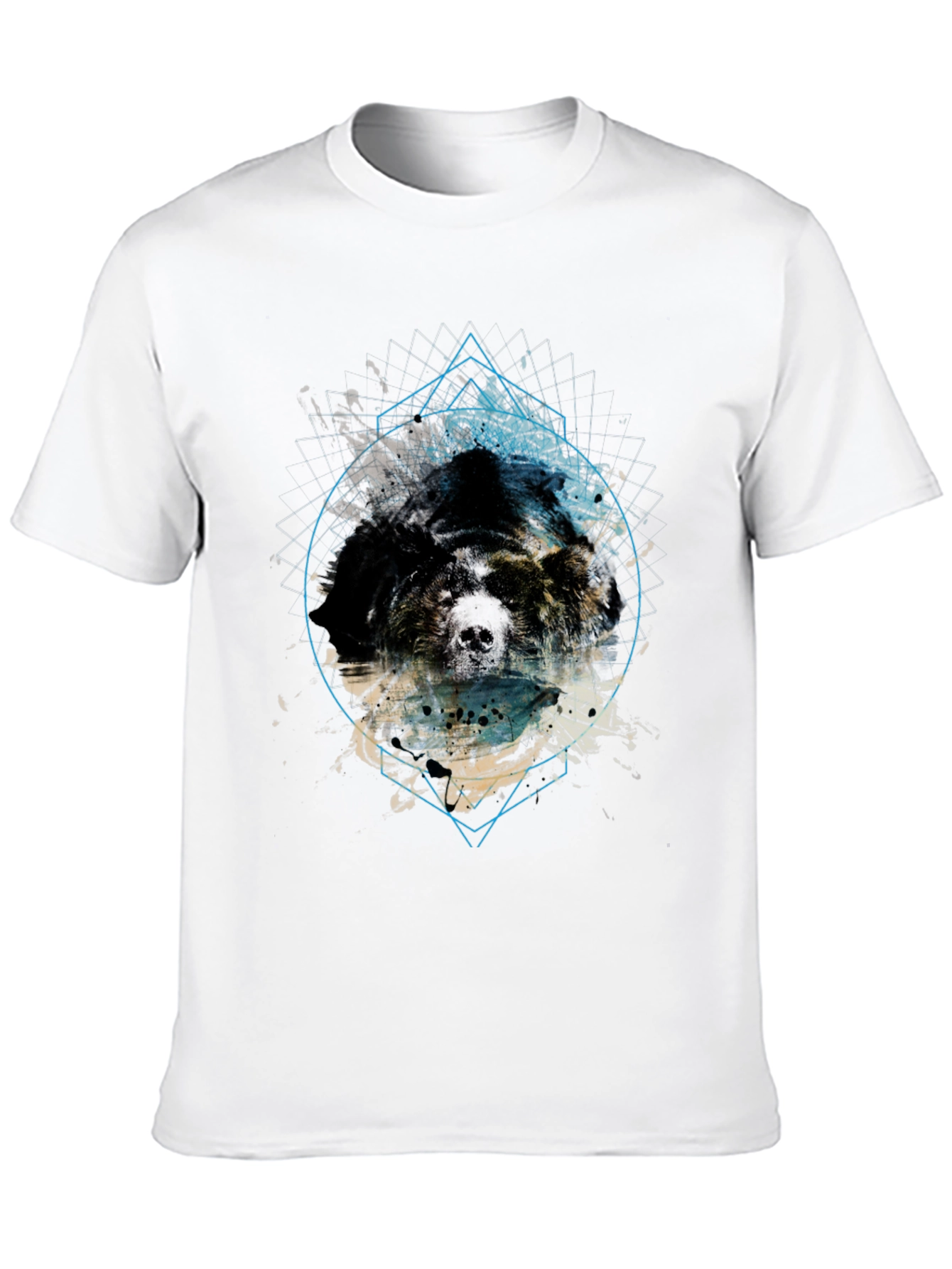 Abstract Skull Graphic Tee - Mens Black T-Shirt