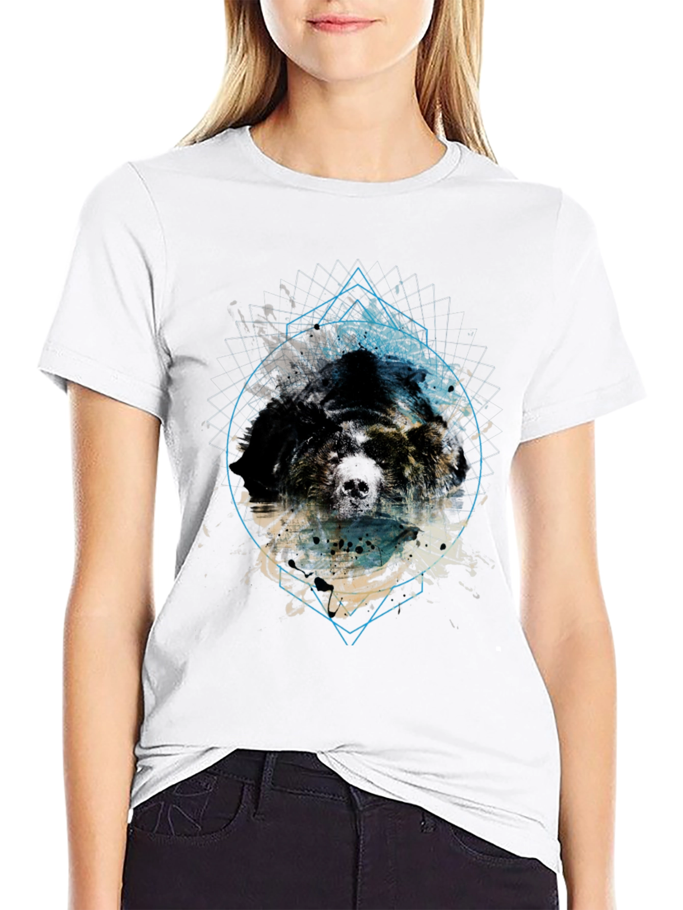 Abstract Skull Graphic Tee - Mens Black T-Shirt