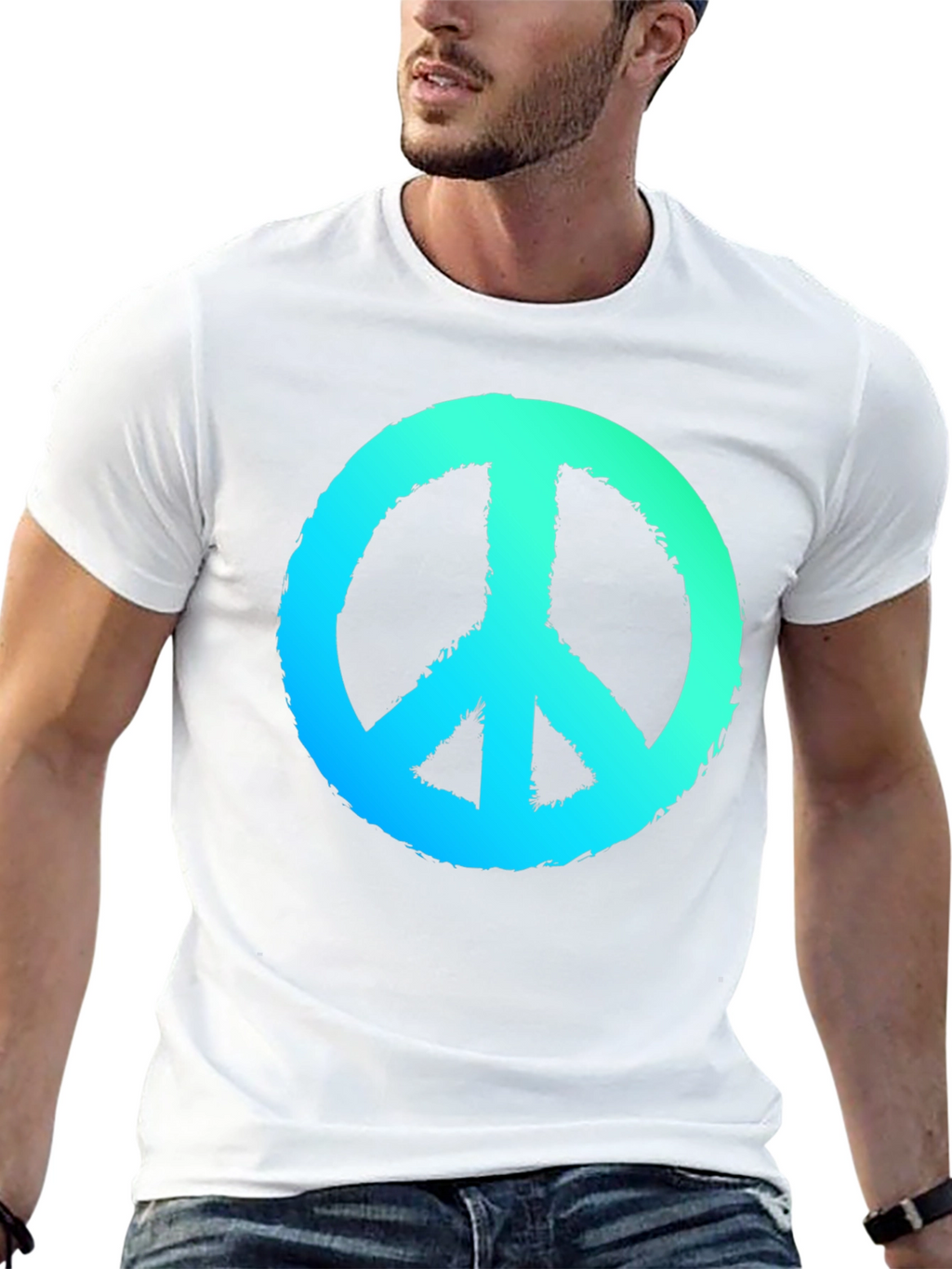 Peace Sign Graphic Black T-Shirt