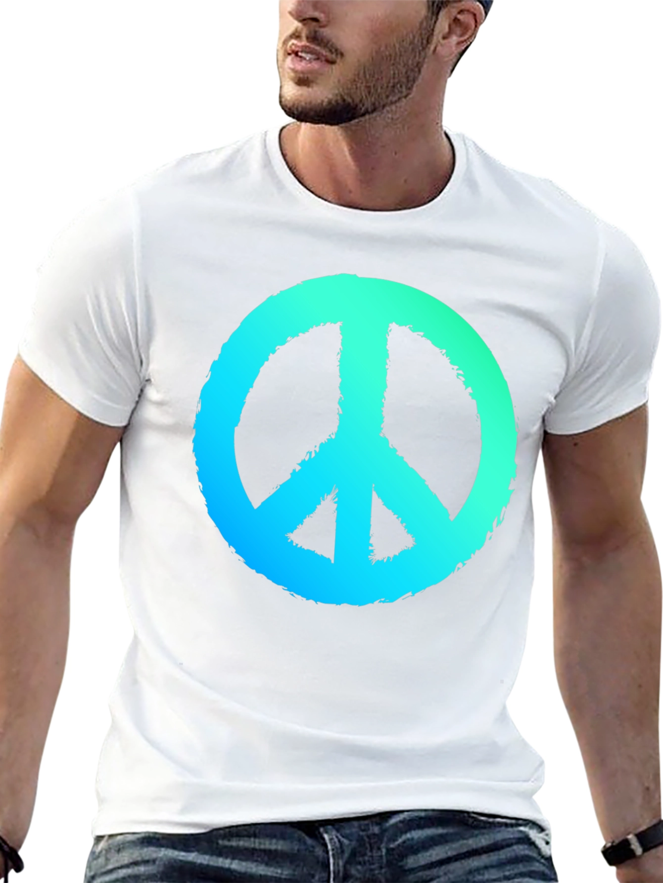 Peace Sign Graphic Black T-Shirt