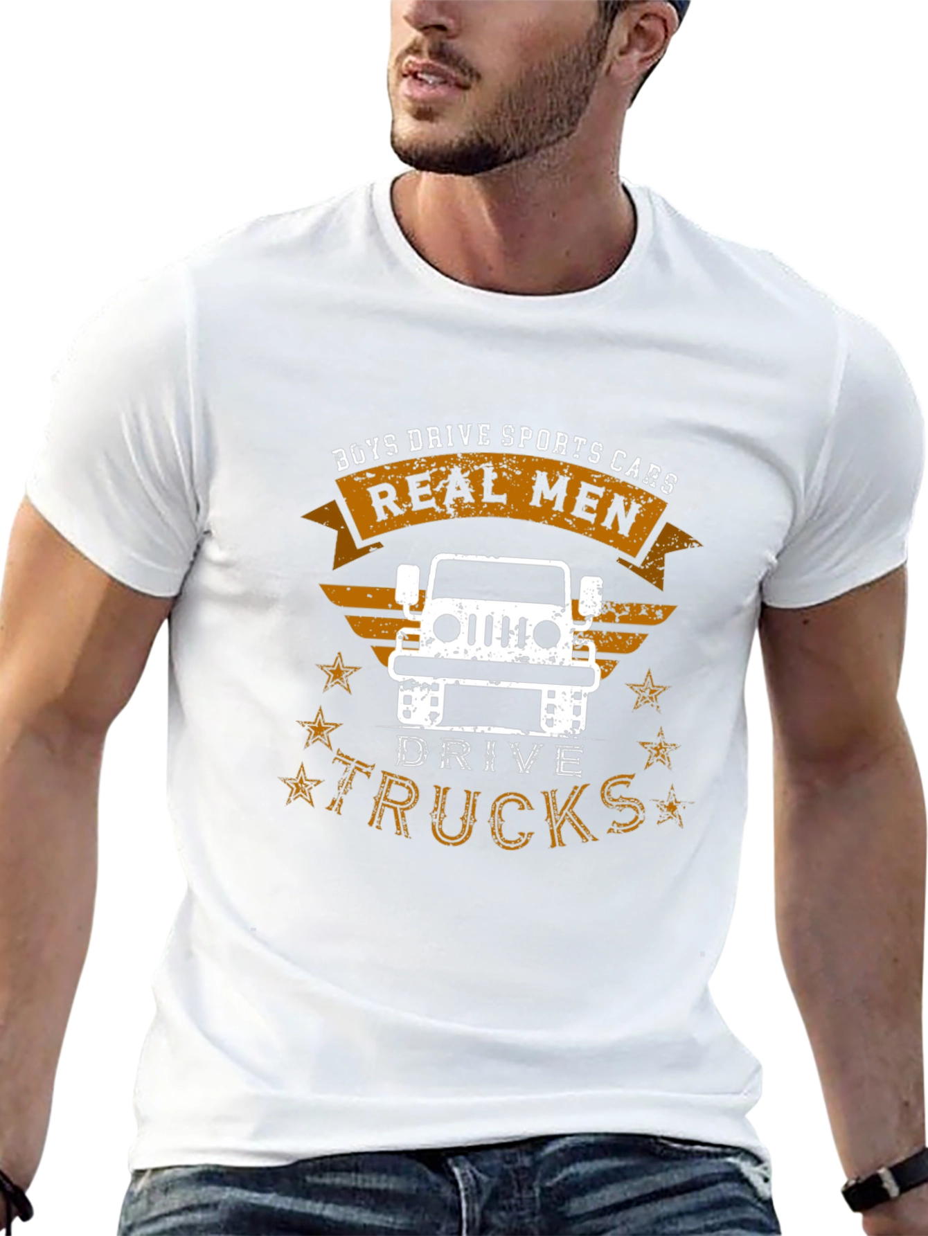 Real Men Drive Trucks Graphic T-Shirt