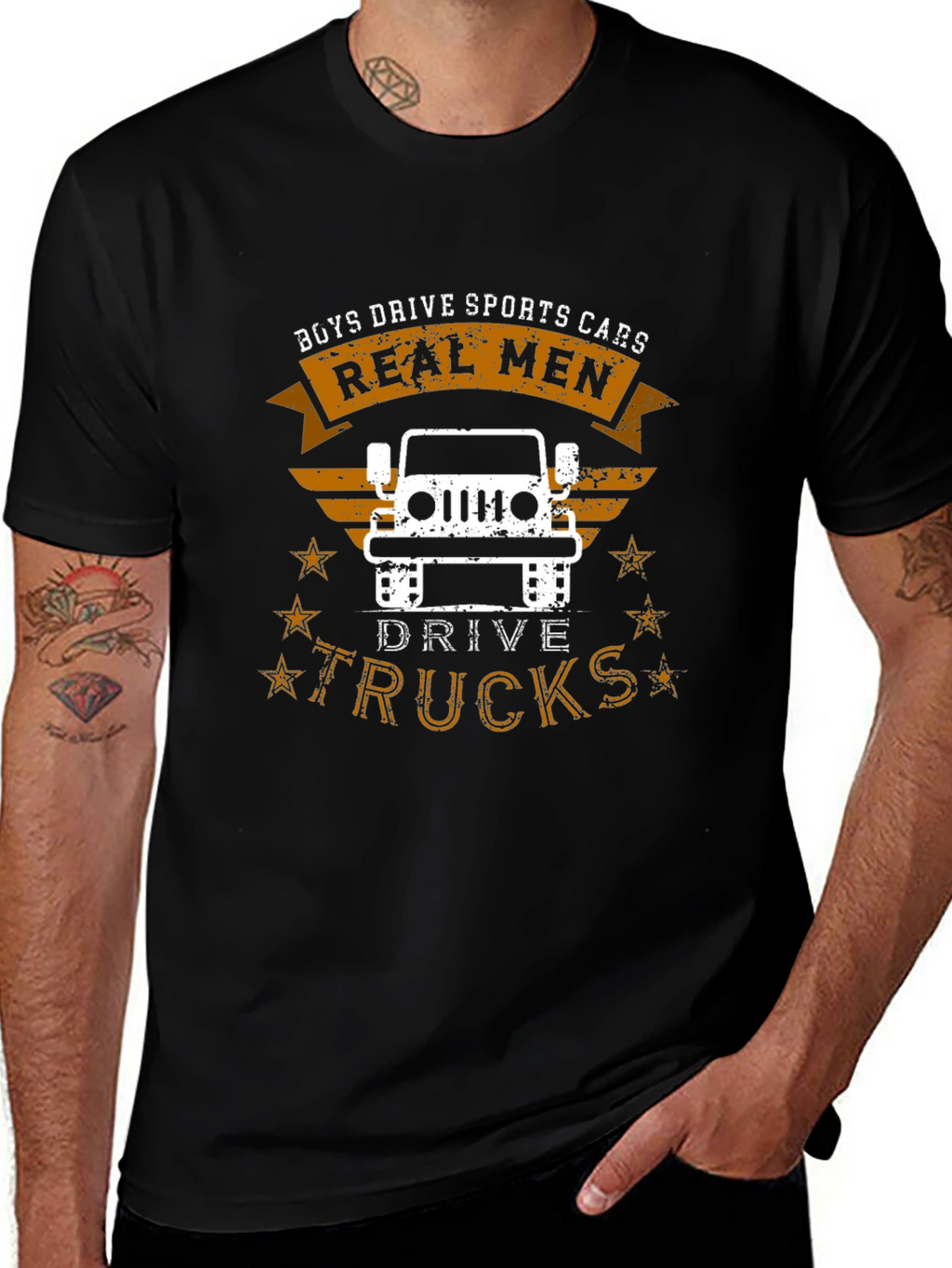 Real Men Drive Trucks Graphic T-Shirt