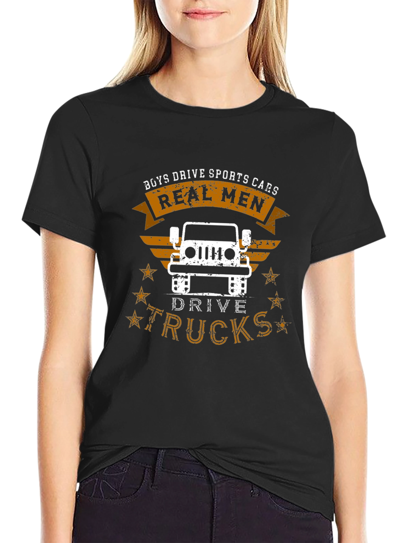 Real Men Drive Trucks Graphic T-Shirt