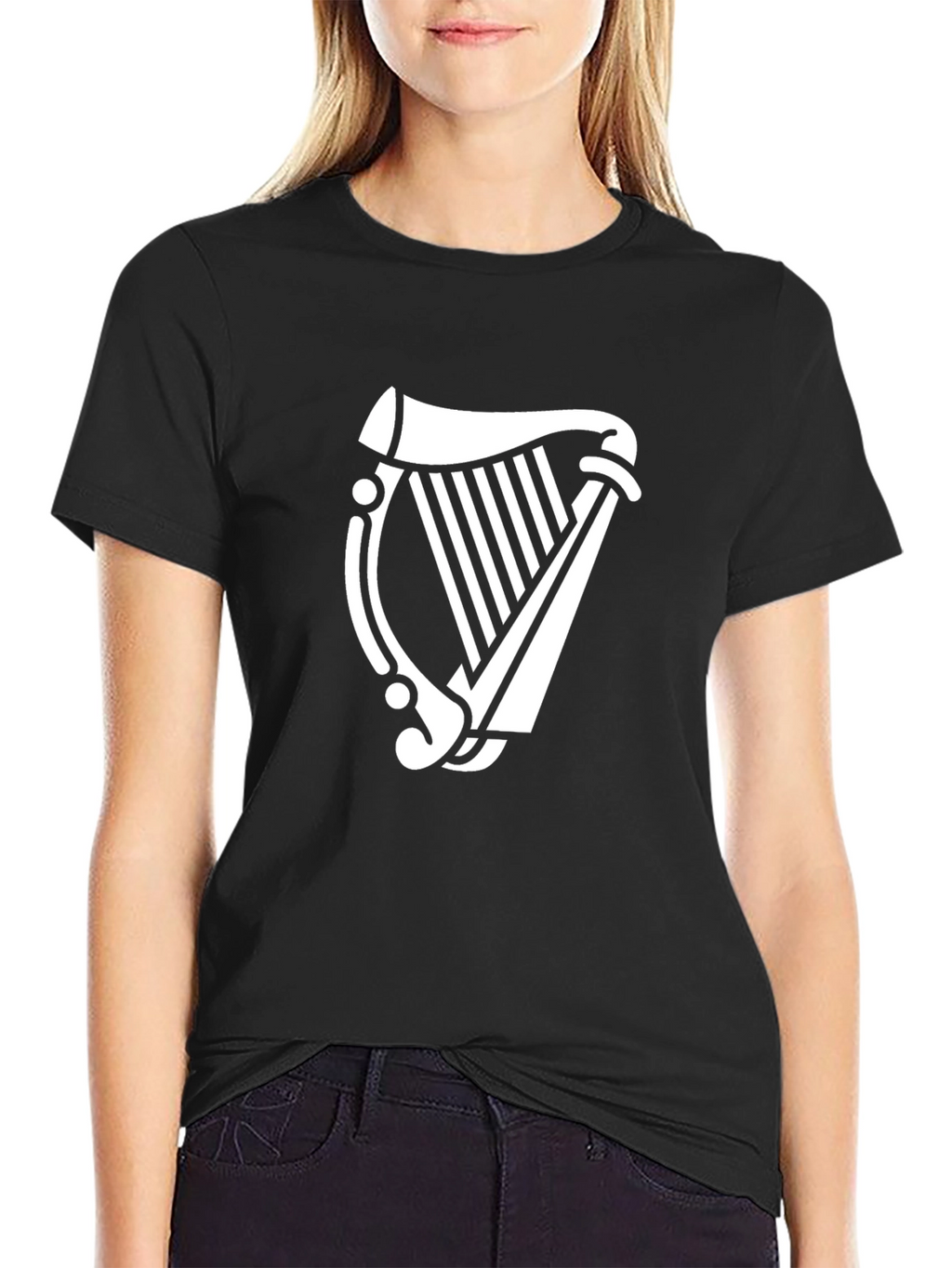 Irish Harp Graphic T-Shirt - Black