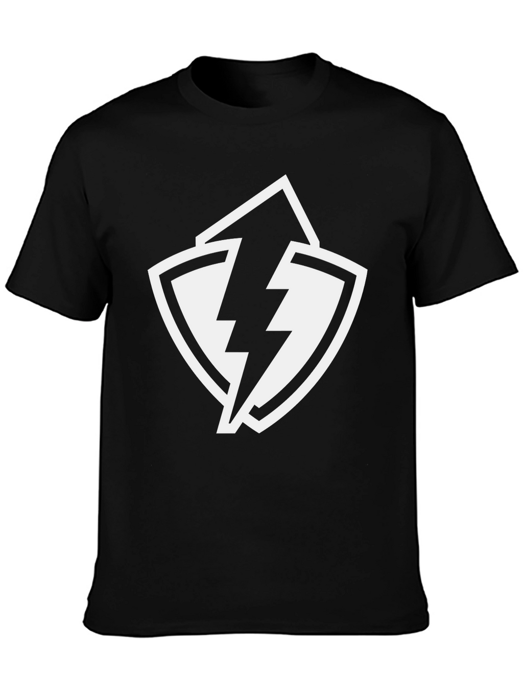 Lightning Bolt Shield Graphic Black T-Shirt