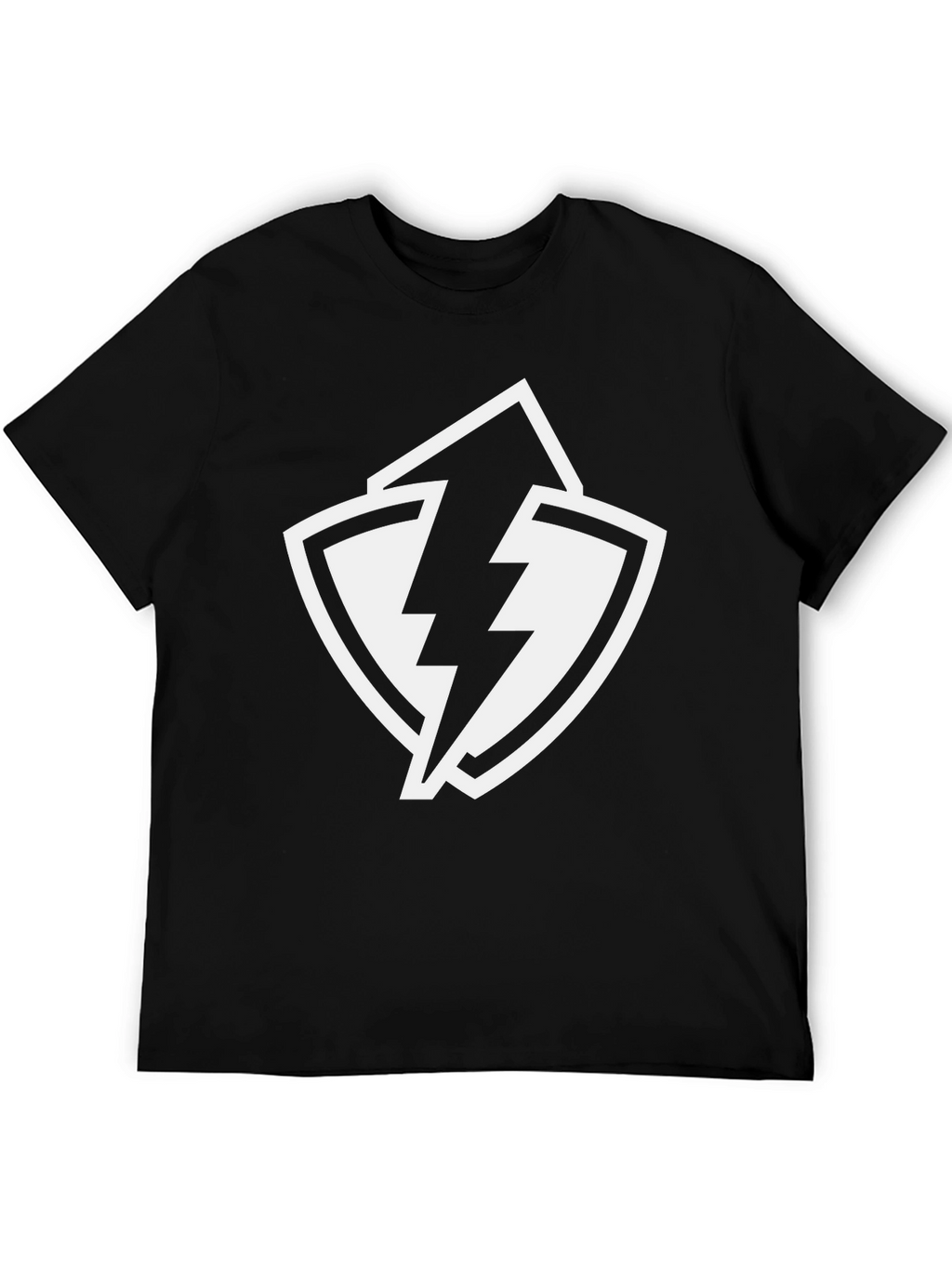Lightning Bolt Shield Graphic Black T-Shirt