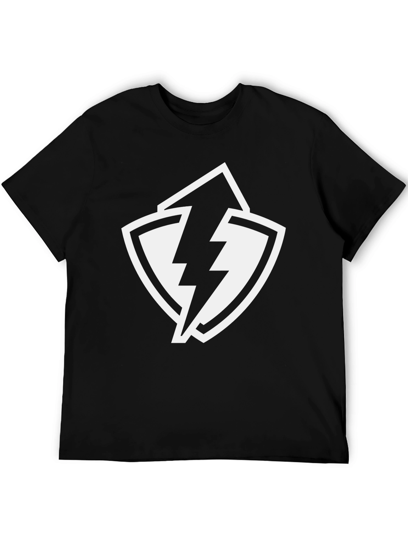 Lightning Bolt Shield Graphic Black T-Shirt
