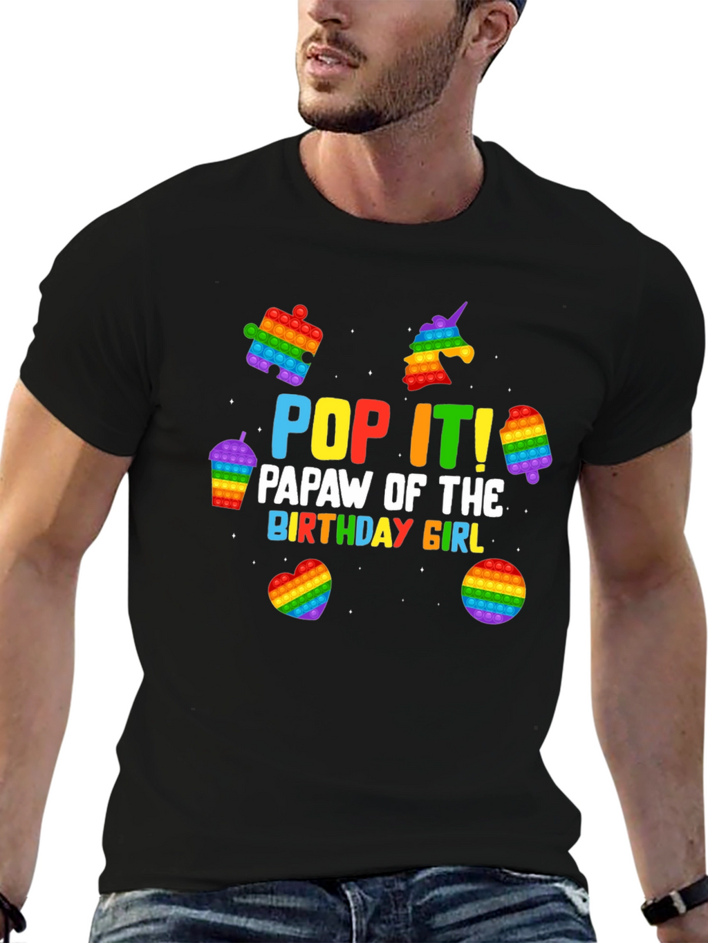 Pop It! Papaw Birthday Girl T-Shirt