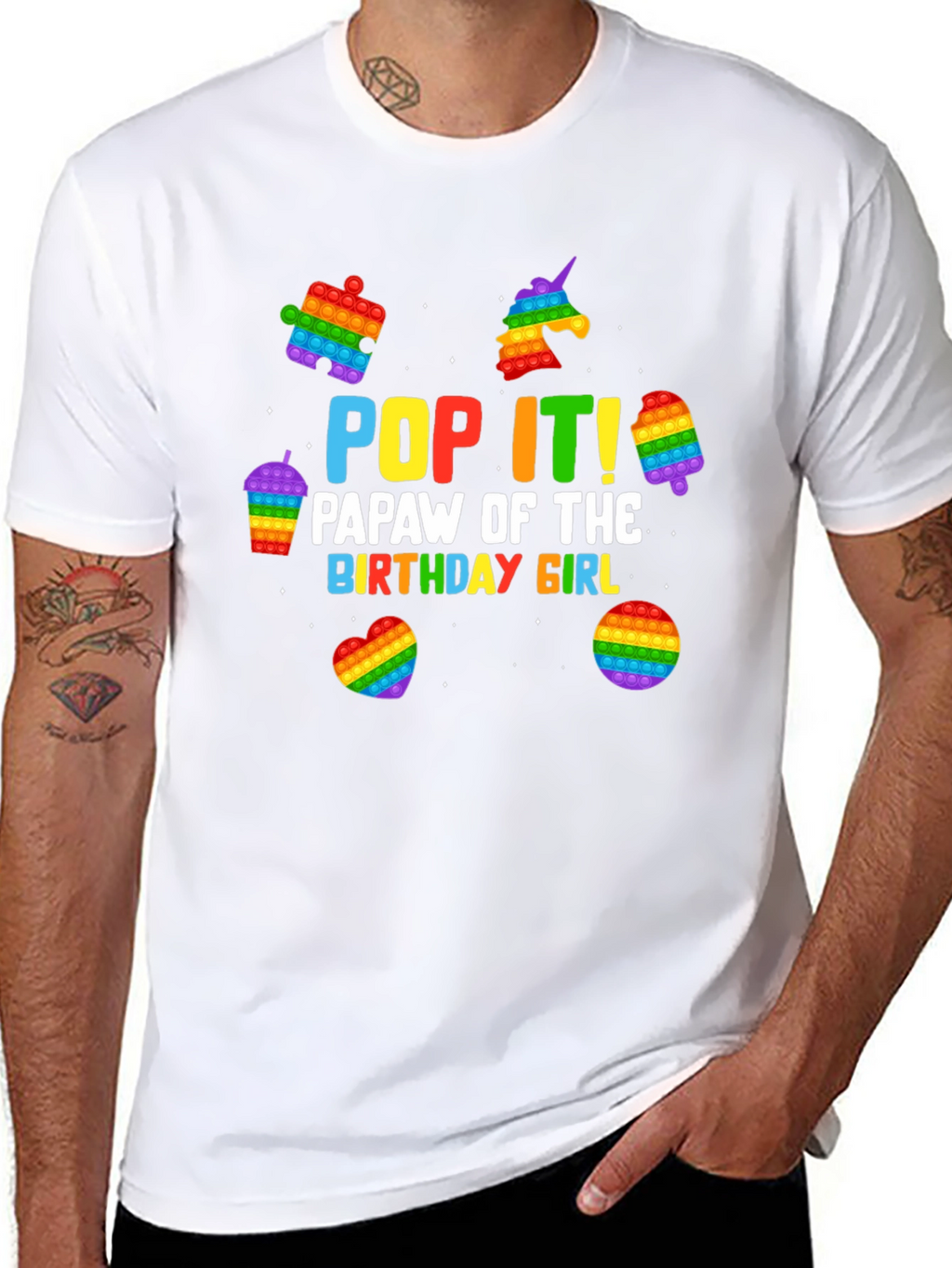 Pop It! Papaw Birthday Girl T-Shirt