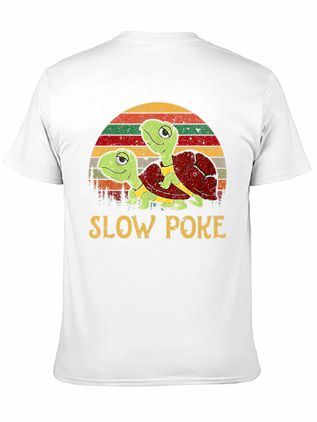 Slow Poke Turtle T-Shirt - Retro Sunset Design