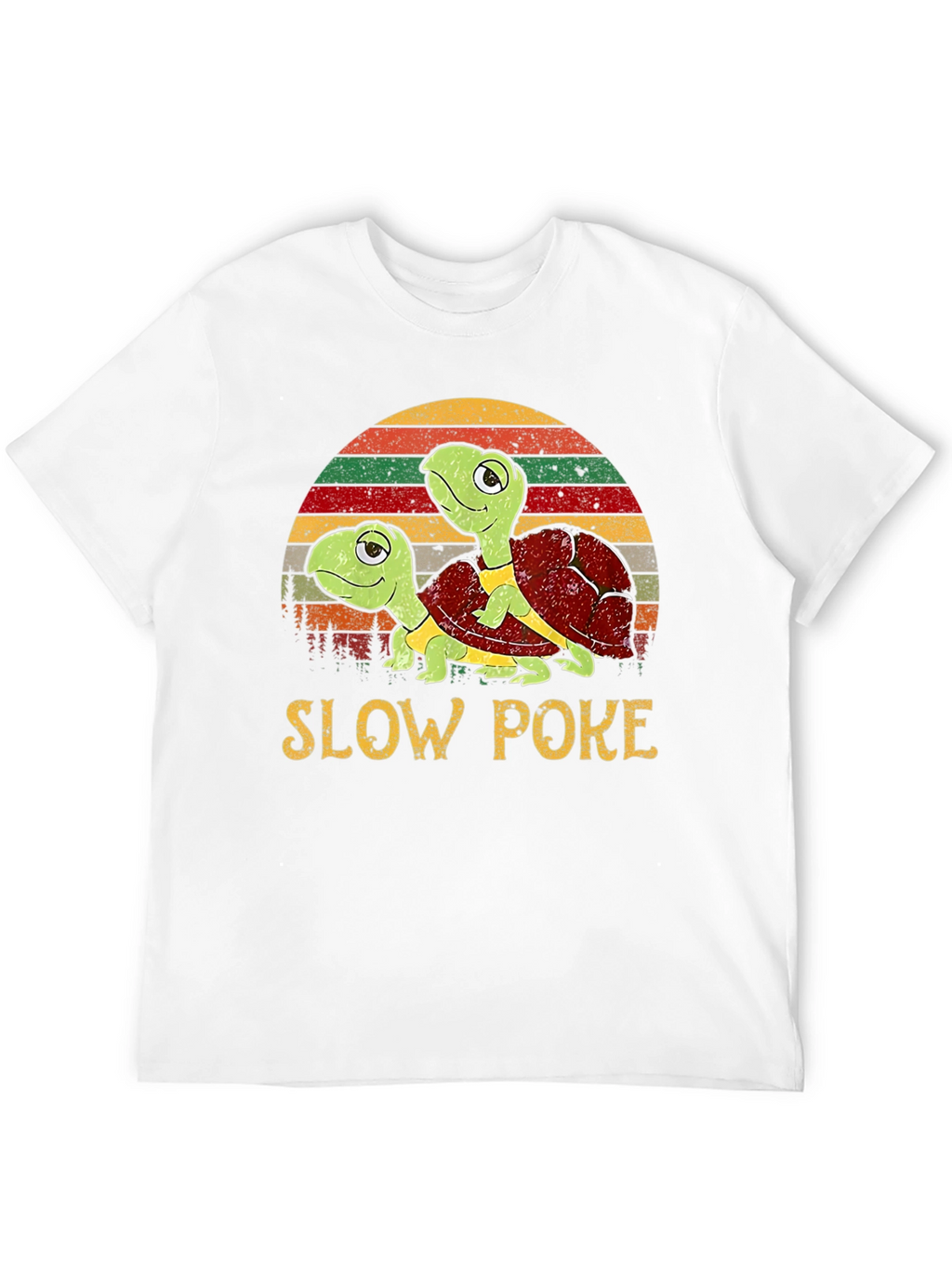 Slow Poke Turtle T-Shirt - Retro Sunset Design