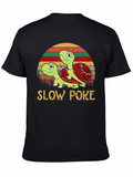 Slow Poke Turtle T-Shirt - Retro Sunset Design
