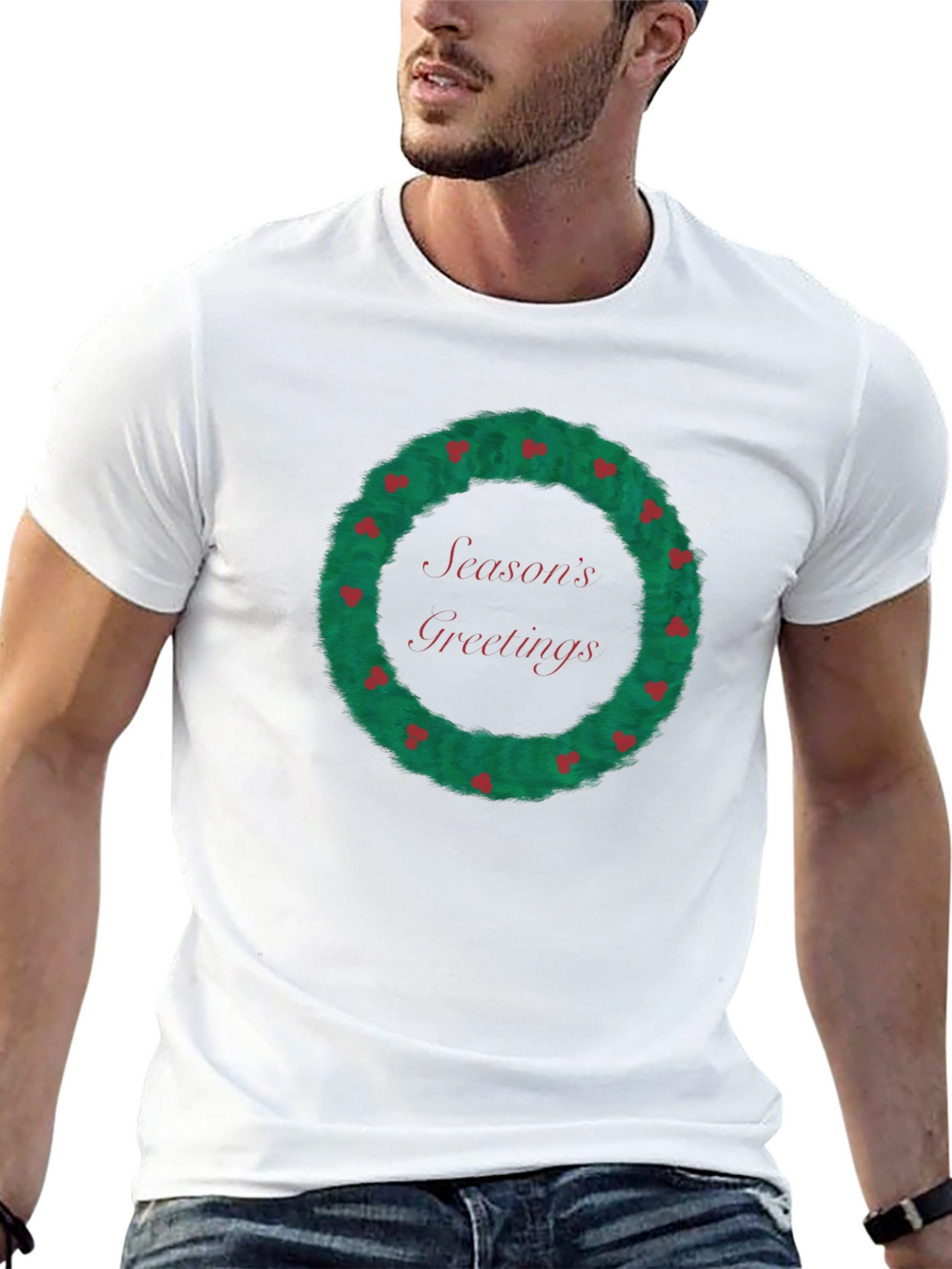 Seasons Greetings Wreath Graphic Tee