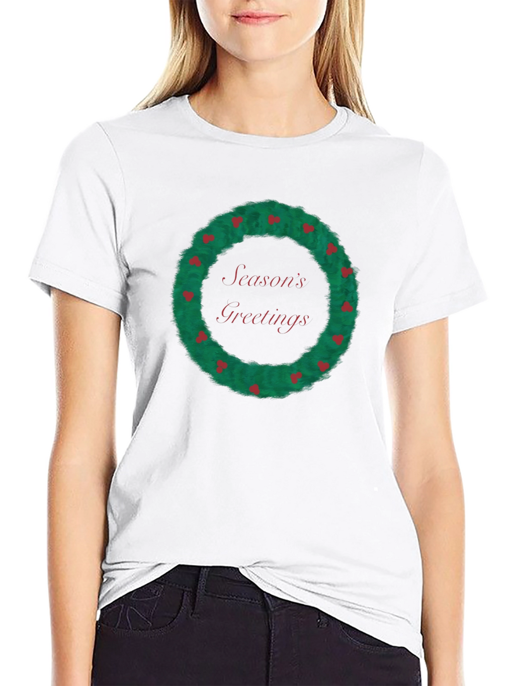 Seasons Greetings Wreath Graphic Tee