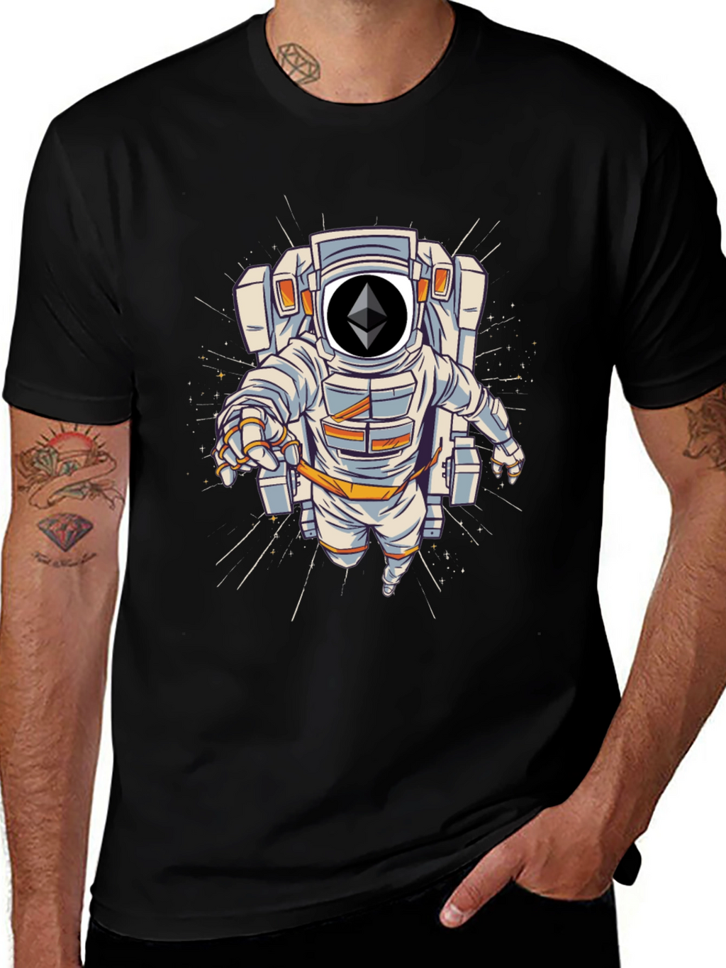Ethereum Astronaut Black T-Shirt