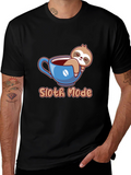 Sloth Mode Coffee Cup T-Shirt - Relaxed & Comfy