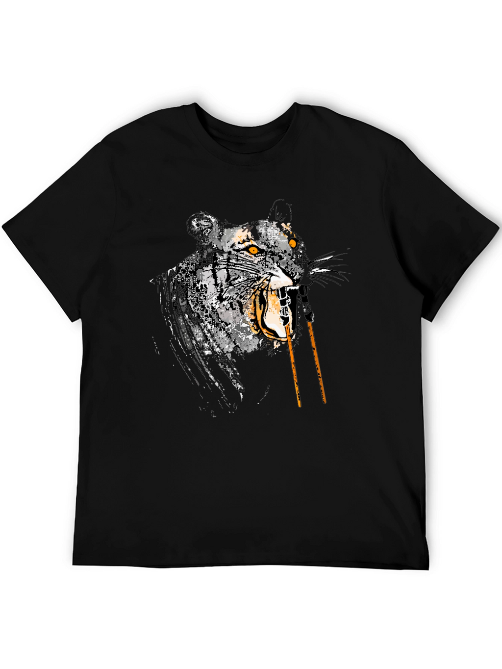 Roaring Tiger Graphic Tee - Mens Black T-Shirt