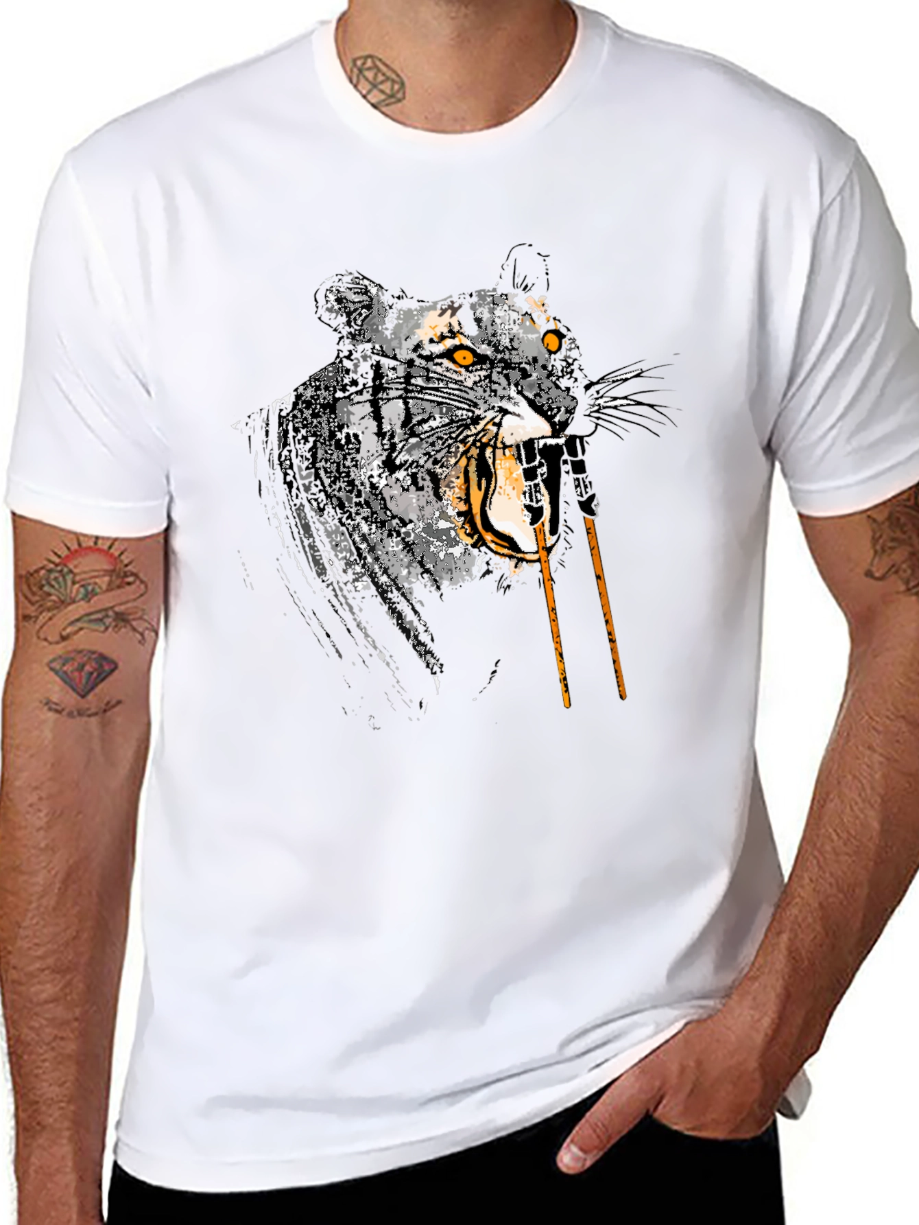 Roaring Tiger Graphic Tee - Mens Black T-Shirt