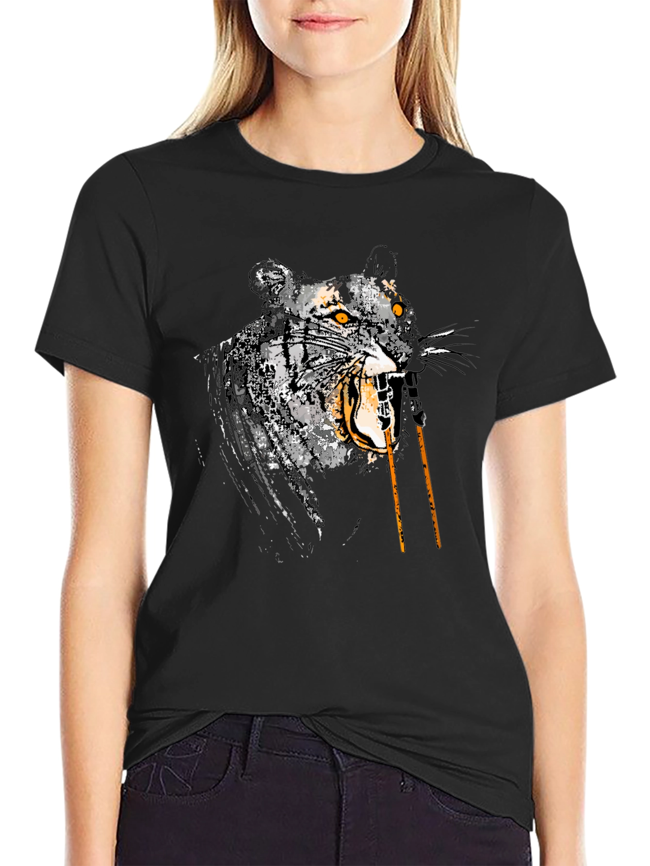 Roaring Tiger Graphic Tee - Mens Black T-Shirt