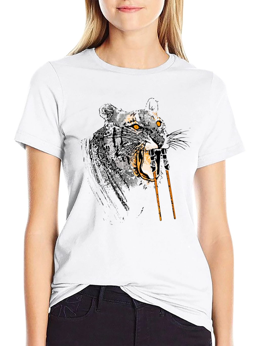 Roaring Tiger Graphic Tee - Mens Black T-Shirt