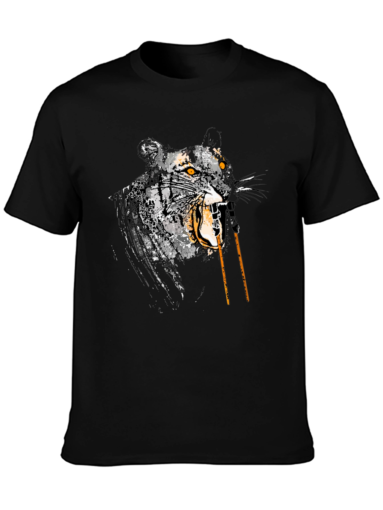 Roaring Tiger Graphic Tee - Mens Black T-Shirt