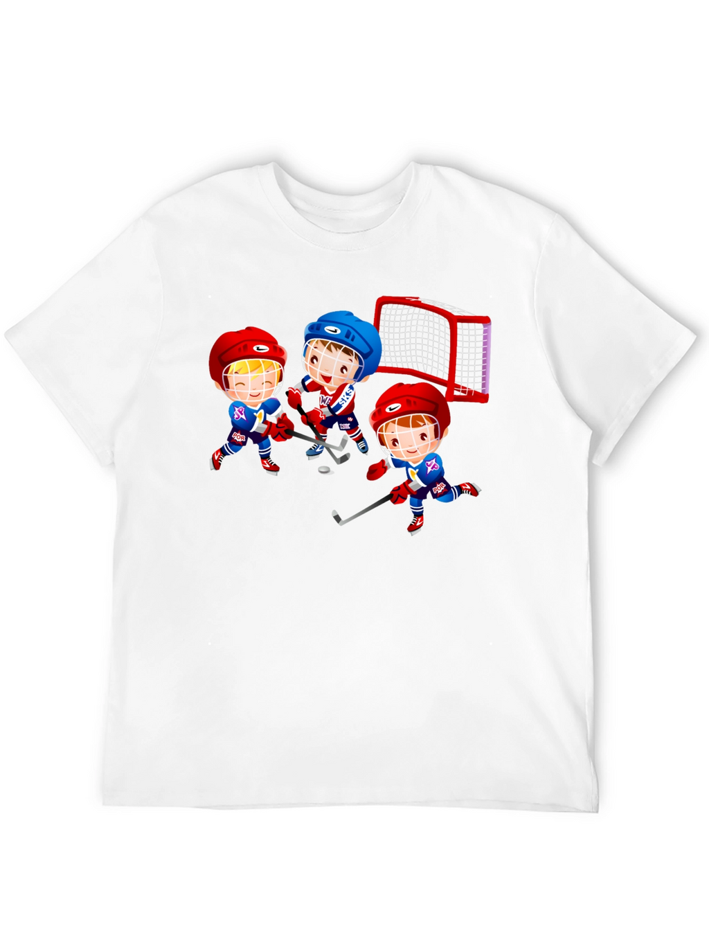 Hockey Cartoon Graphic T-Shirt - Fun Sports Tee