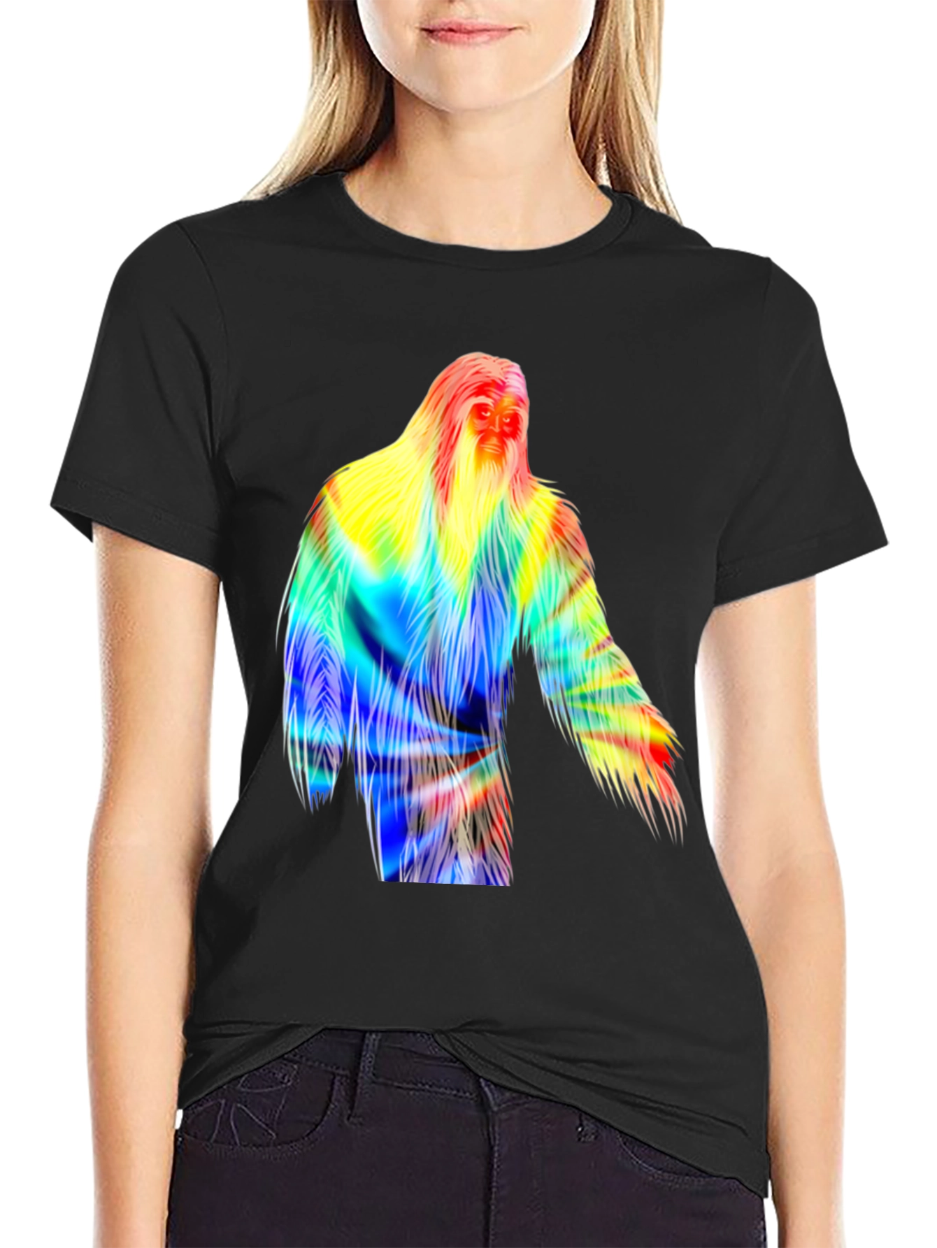 Colorful Bigfoot Graphic T-Shirt