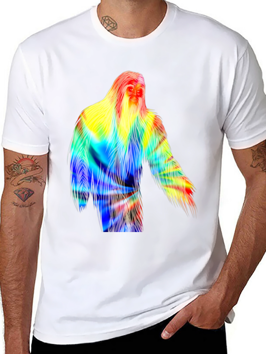 Colorful Bigfoot Graphic T-Shirt