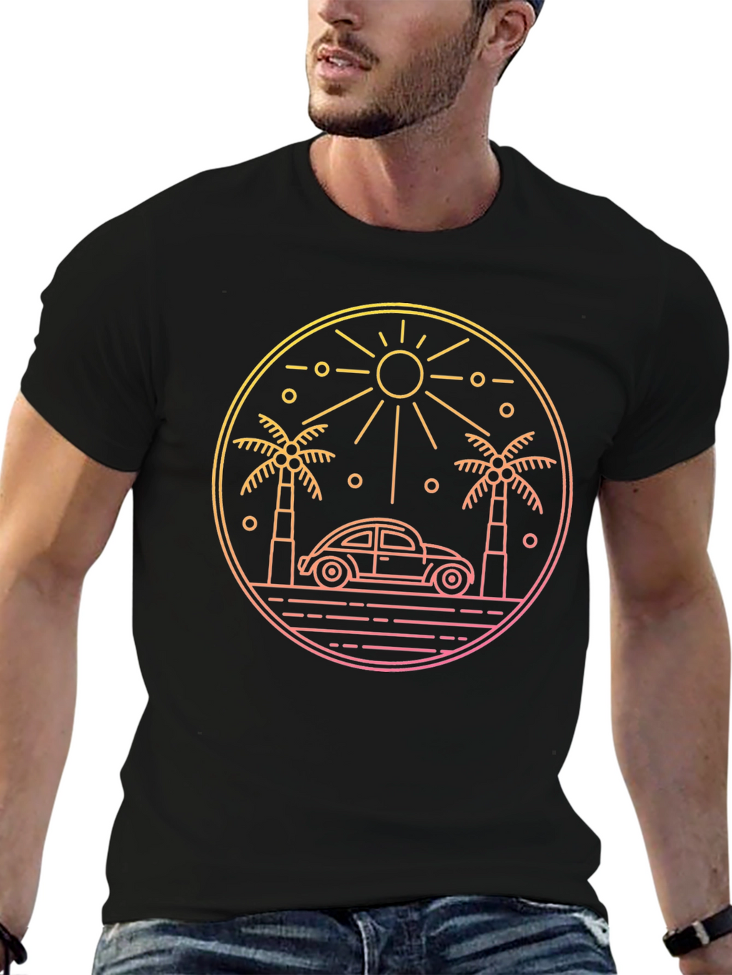 Retro Beach Car T-Shirt
