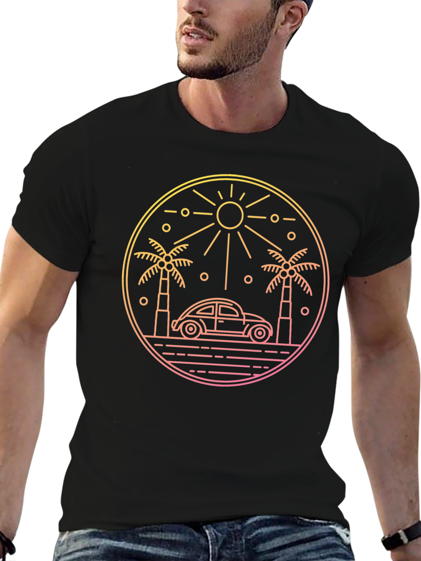 Retro Beach Car T-Shirt