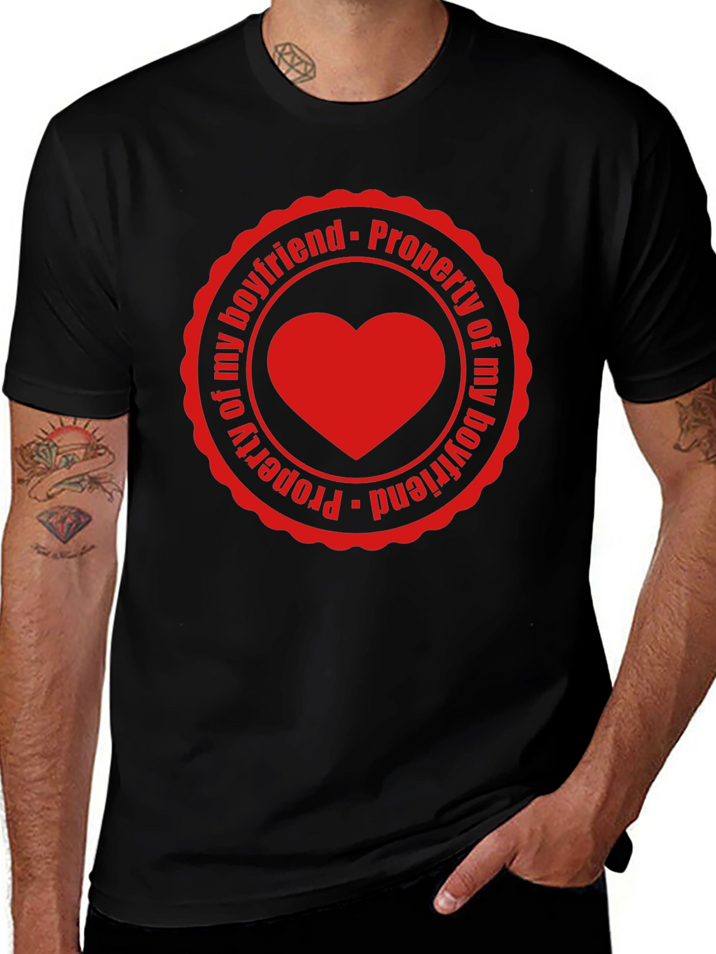 Property of My Boyfriend Heart Tee - Novelty Gift