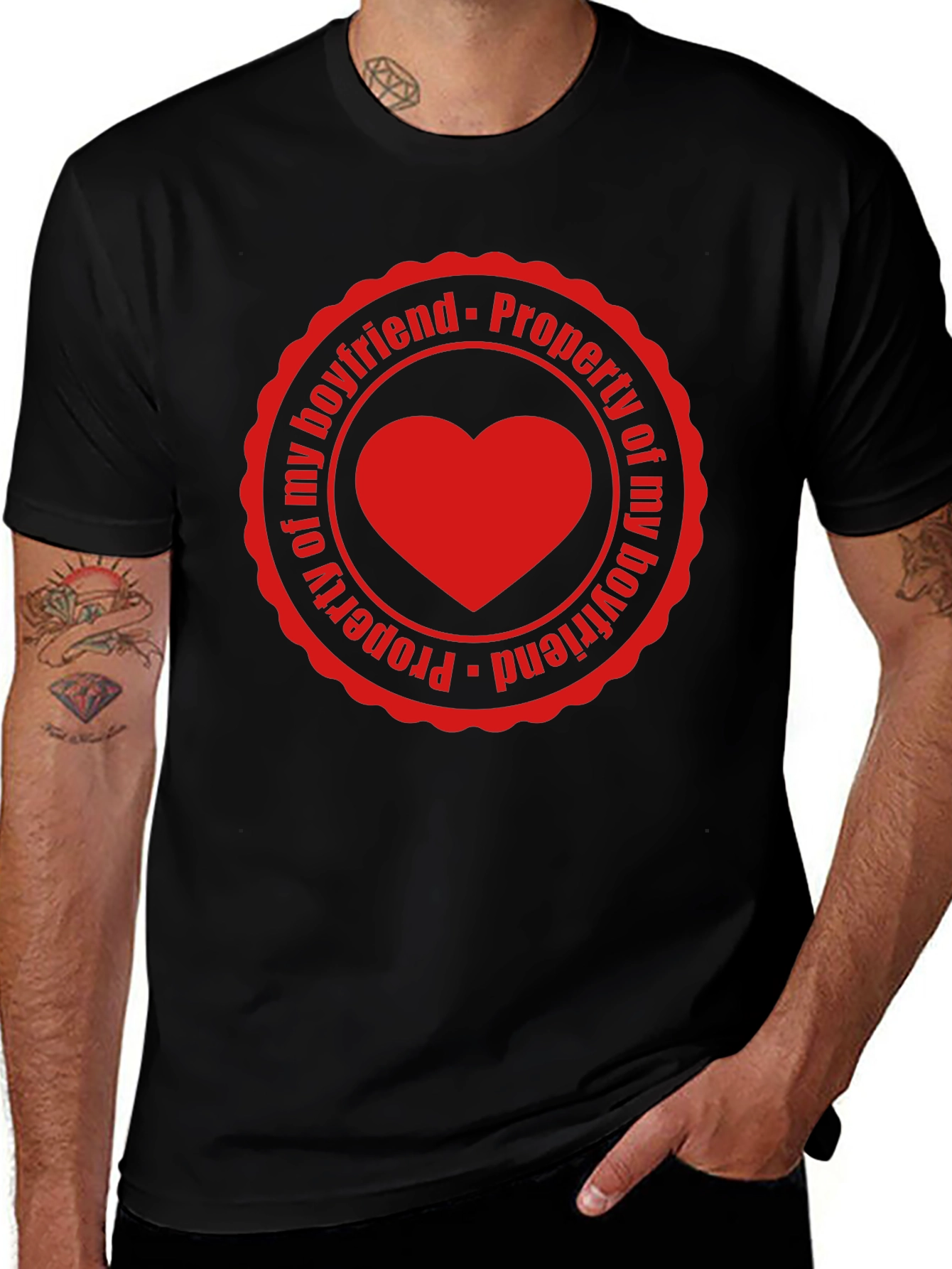 Property of My Boyfriend Heart Tee - Novelty Gift