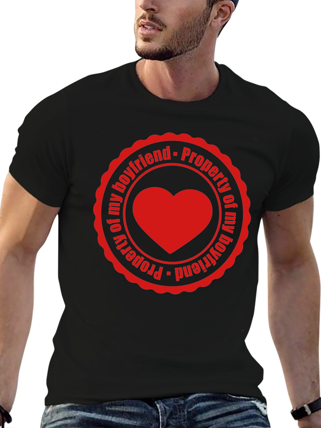 Property of My Boyfriend Heart Tee - Novelty Gift