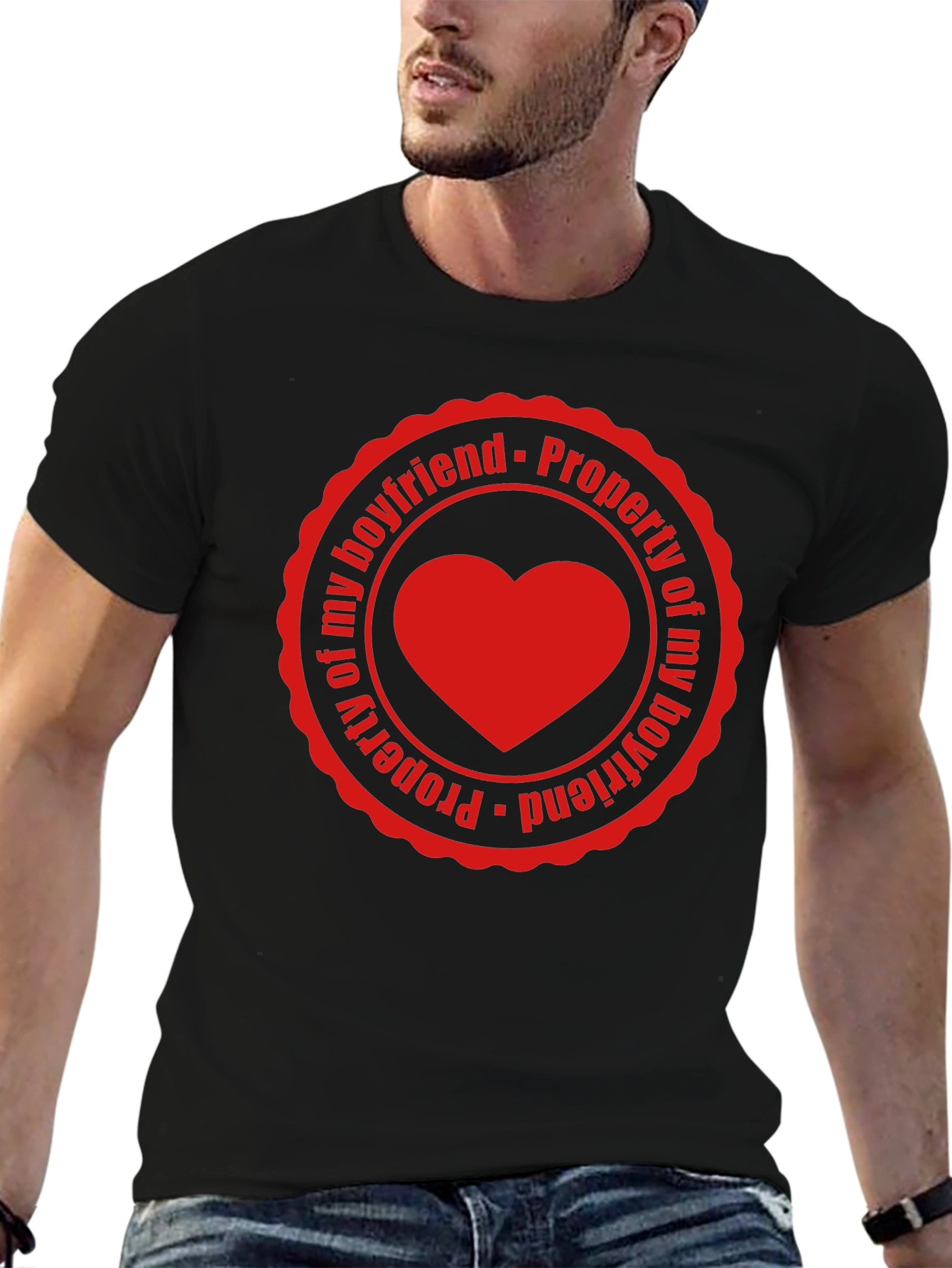 Property of My Boyfriend Heart Tee - Novelty Gift