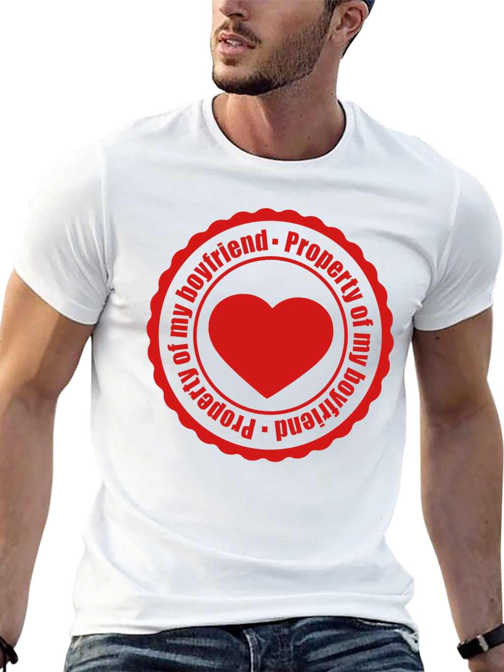 Property of My Boyfriend Heart Tee - Novelty Gift