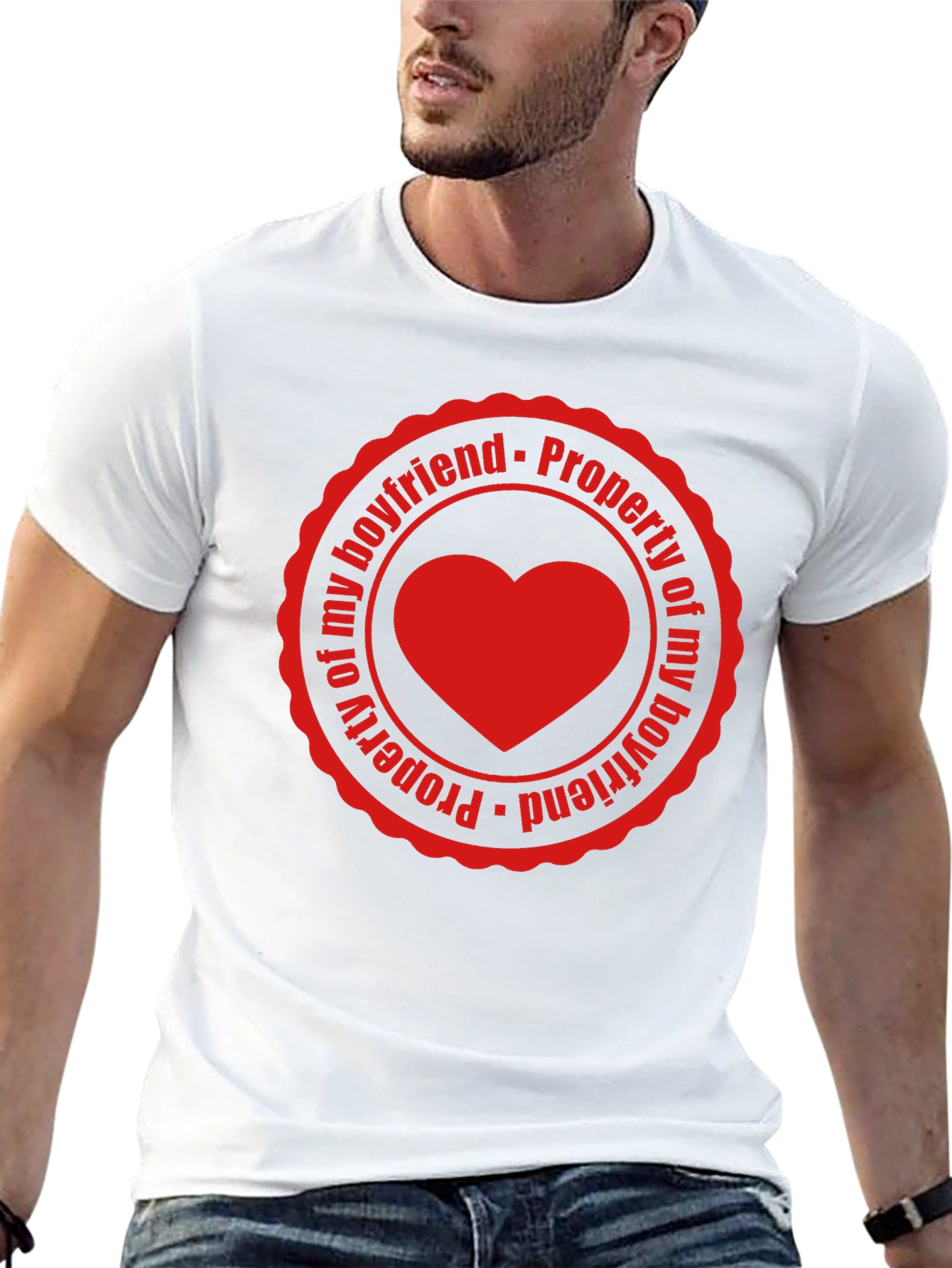 Property of My Boyfriend Heart Tee - Novelty Gift