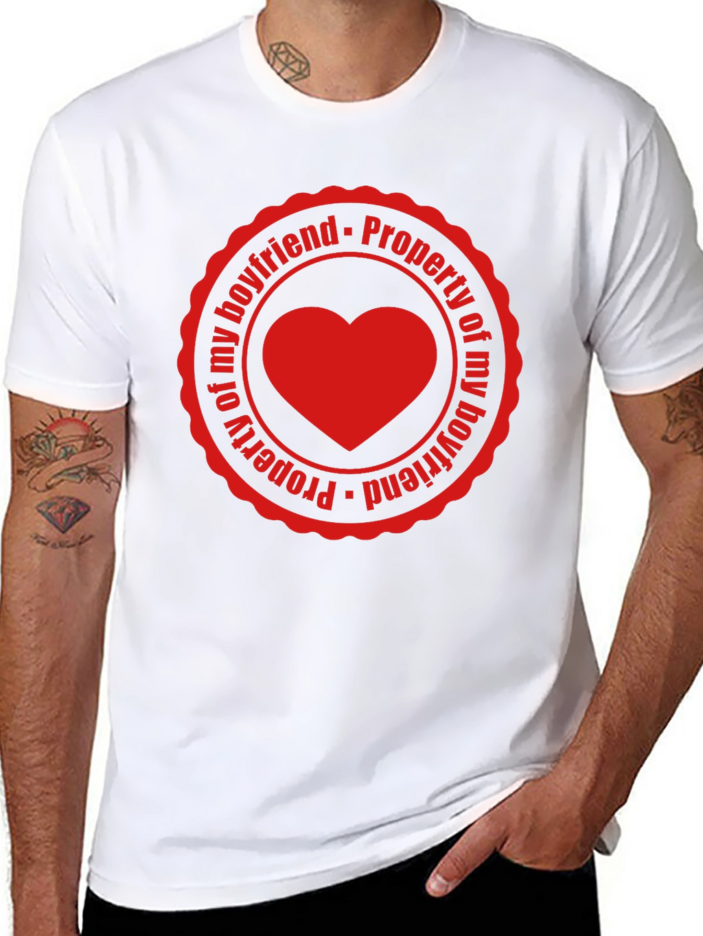 Property of My Boyfriend Heart Tee - Novelty Gift