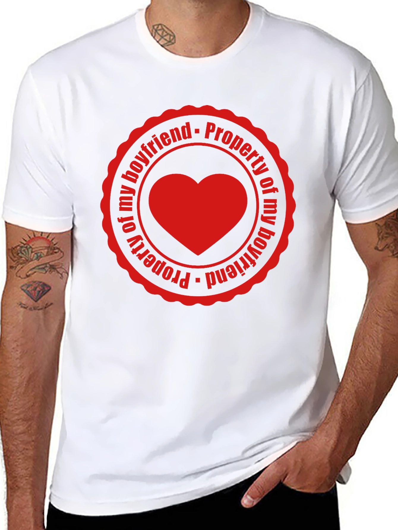 Property of My Boyfriend Heart Tee - Novelty Gift