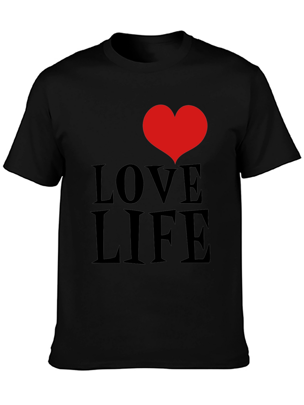 Love Life Graphic Tee - Black Cotton Comfort