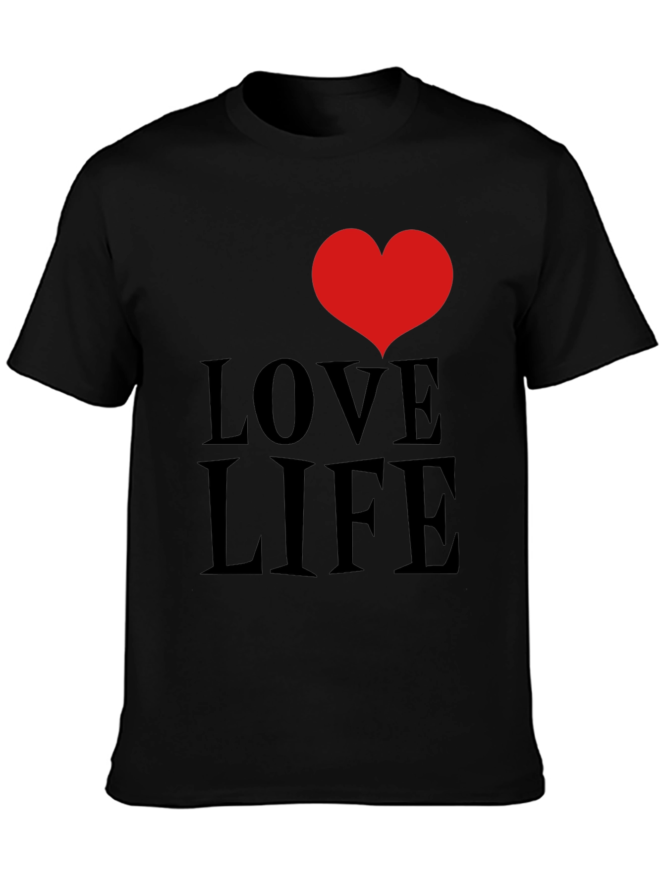Love Life Graphic Tee - Black Cotton Comfort