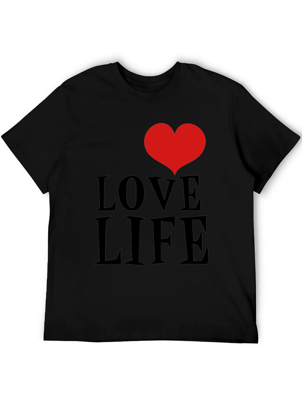 Love Life Graphic Tee - Black Cotton Comfort