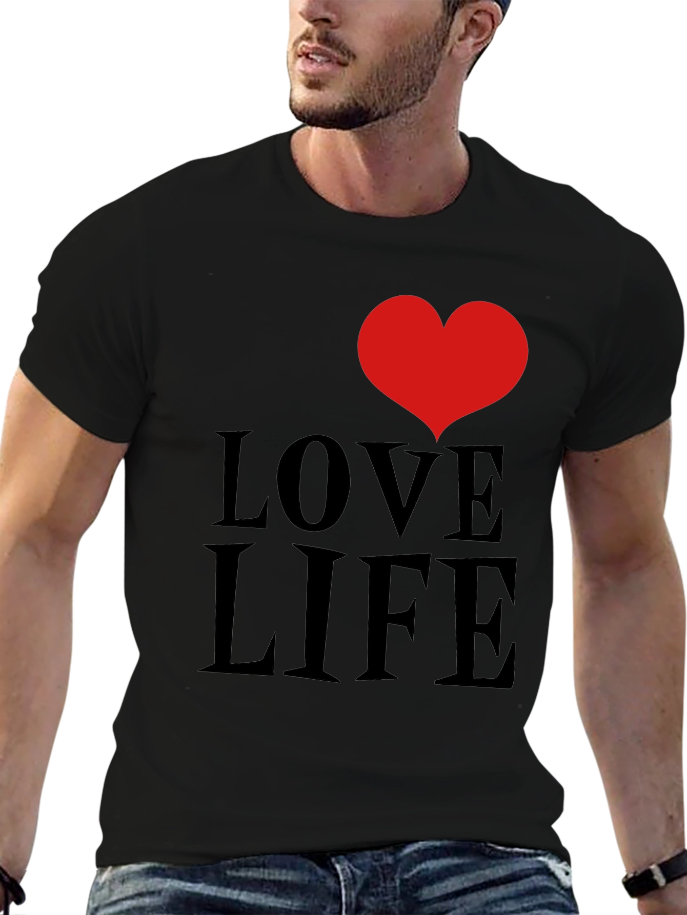 Love Life Graphic Tee - Black Cotton Comfort