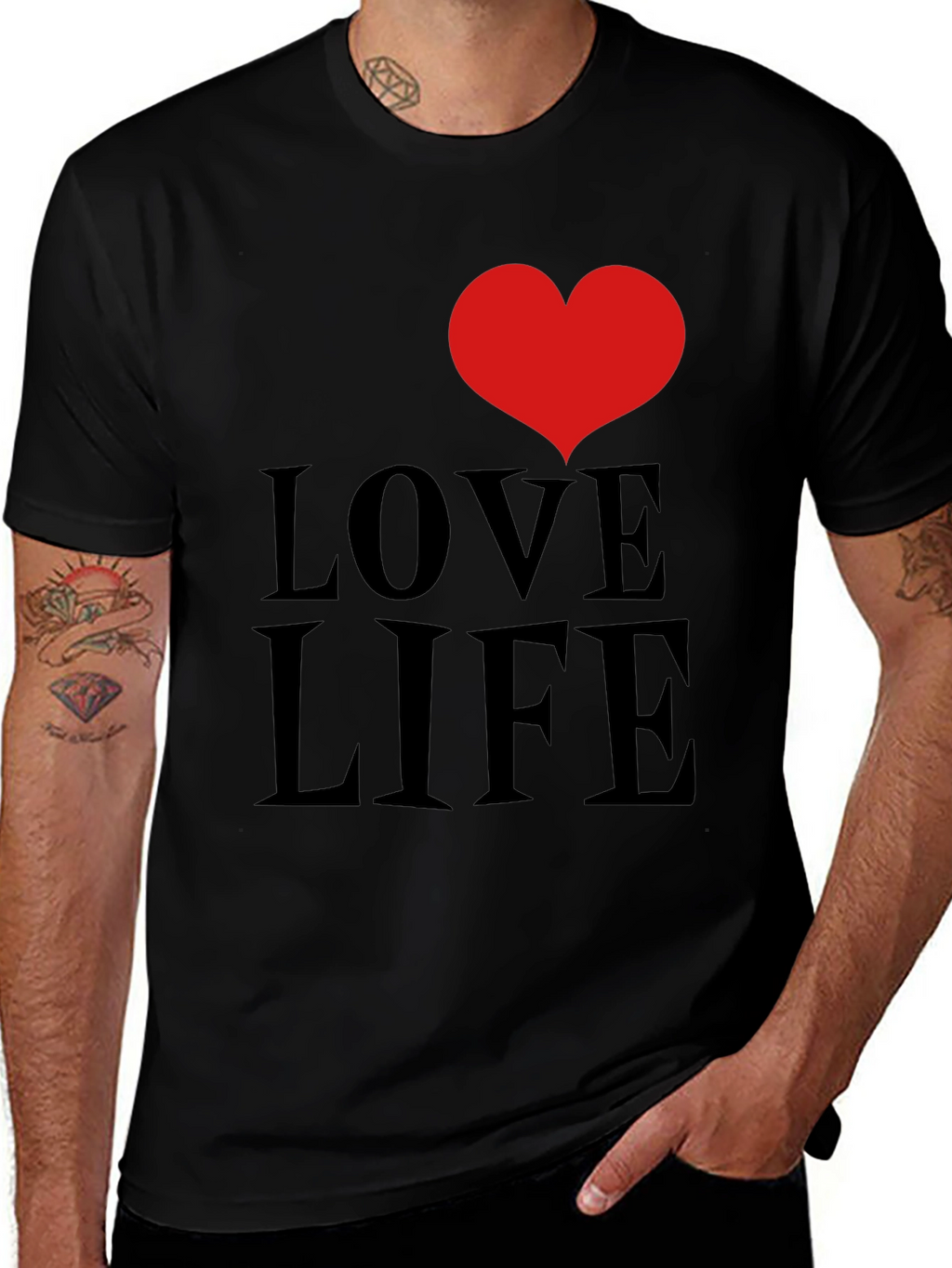 Love Life Graphic Tee - Black Cotton Comfort