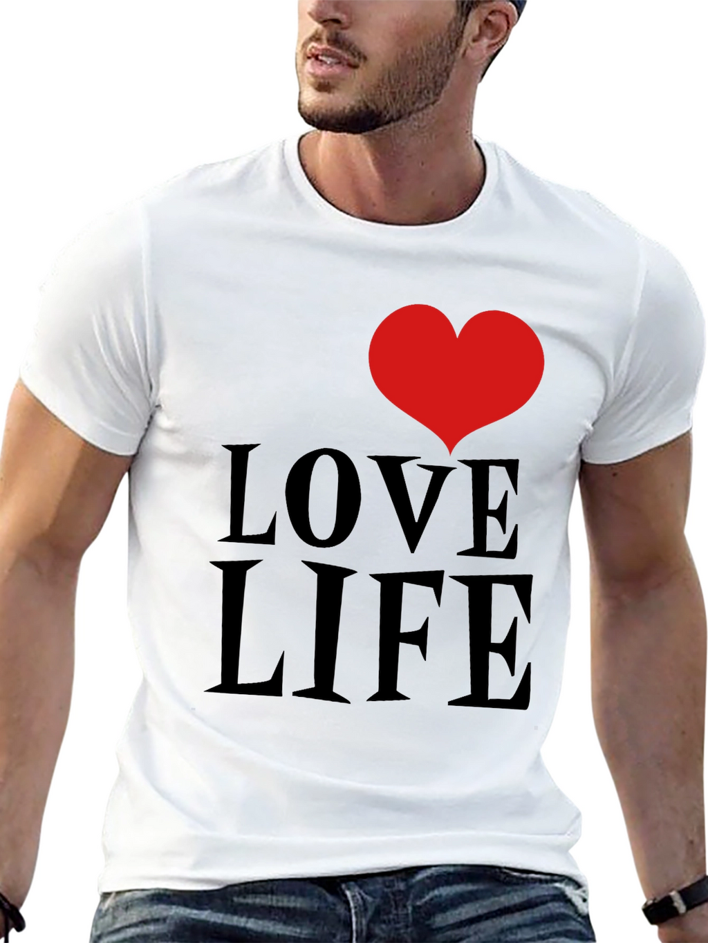 Love Life Graphic Tee - Black Cotton Comfort