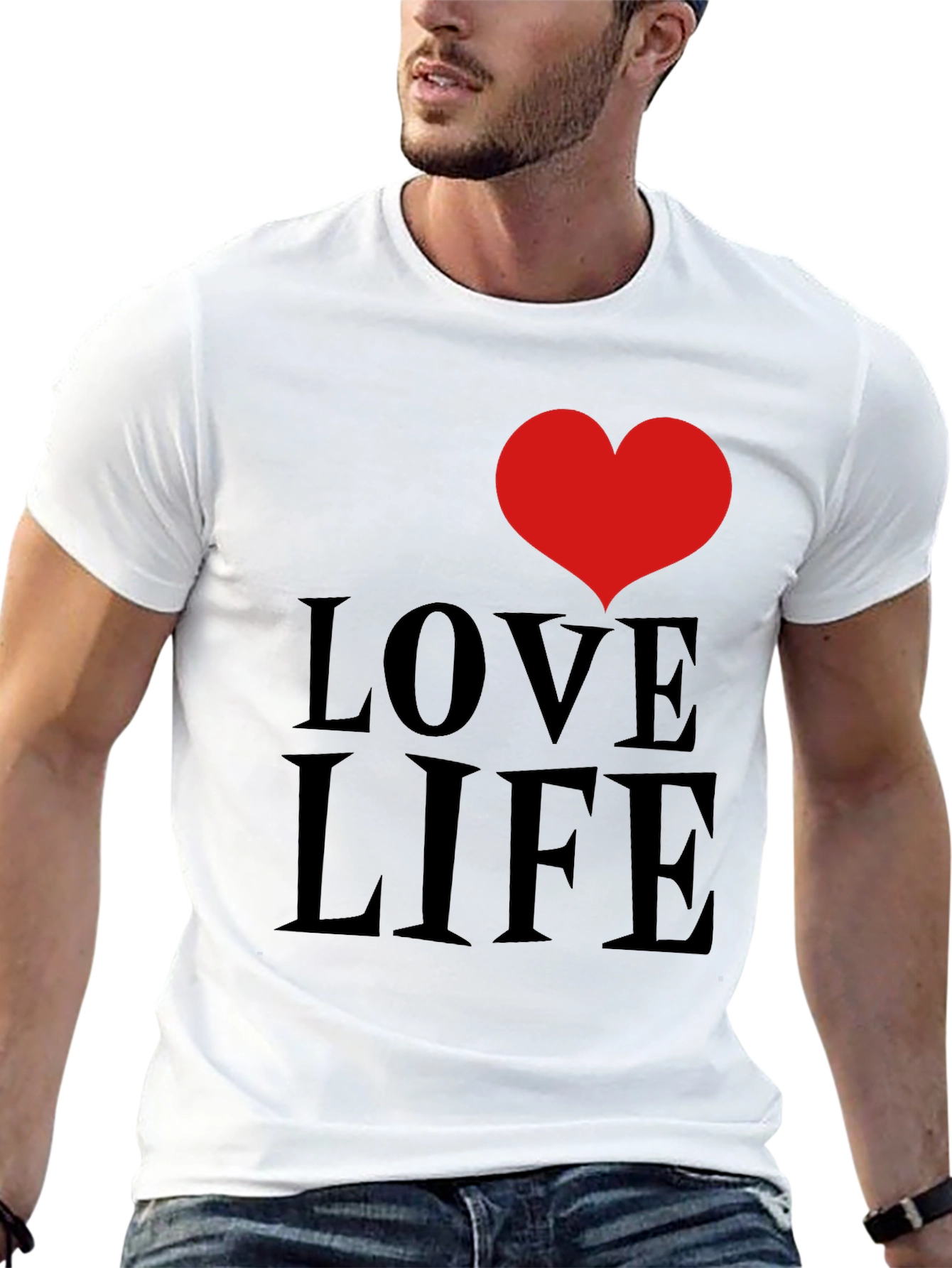 Love Life Graphic Tee - Black Cotton Comfort