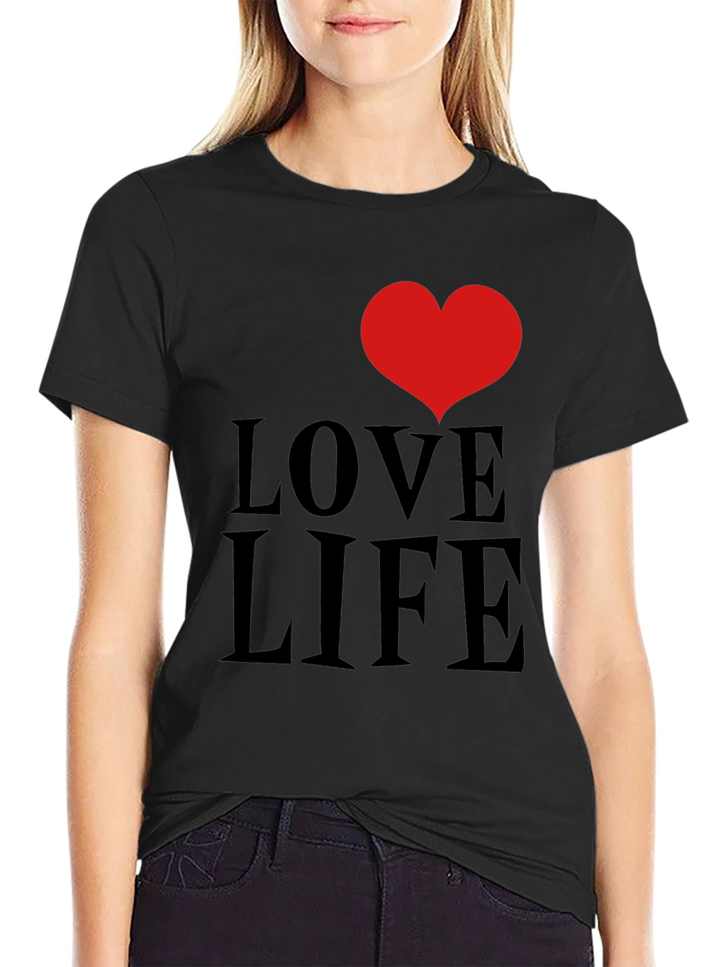 Love Life Graphic Tee - Black Cotton Comfort