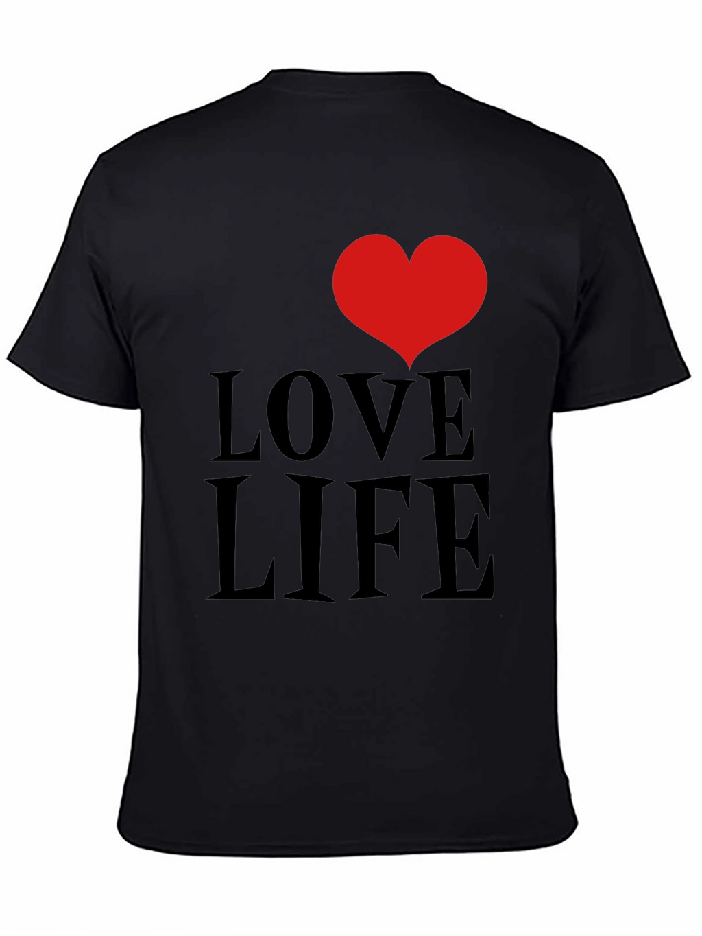 Love Life Graphic Tee - Black Cotton Comfort