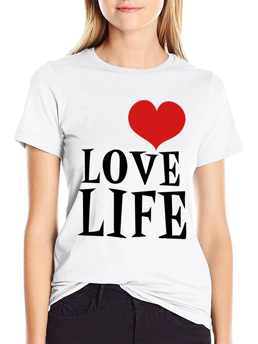 Love Life Graphic Tee - Black Cotton Comfort